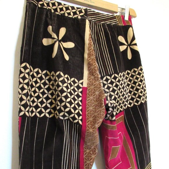 Vintage Etcetera Pants Womens 2 Small Brown Pink Corduroy Flare Stretch Retro - Picture 6 of 15